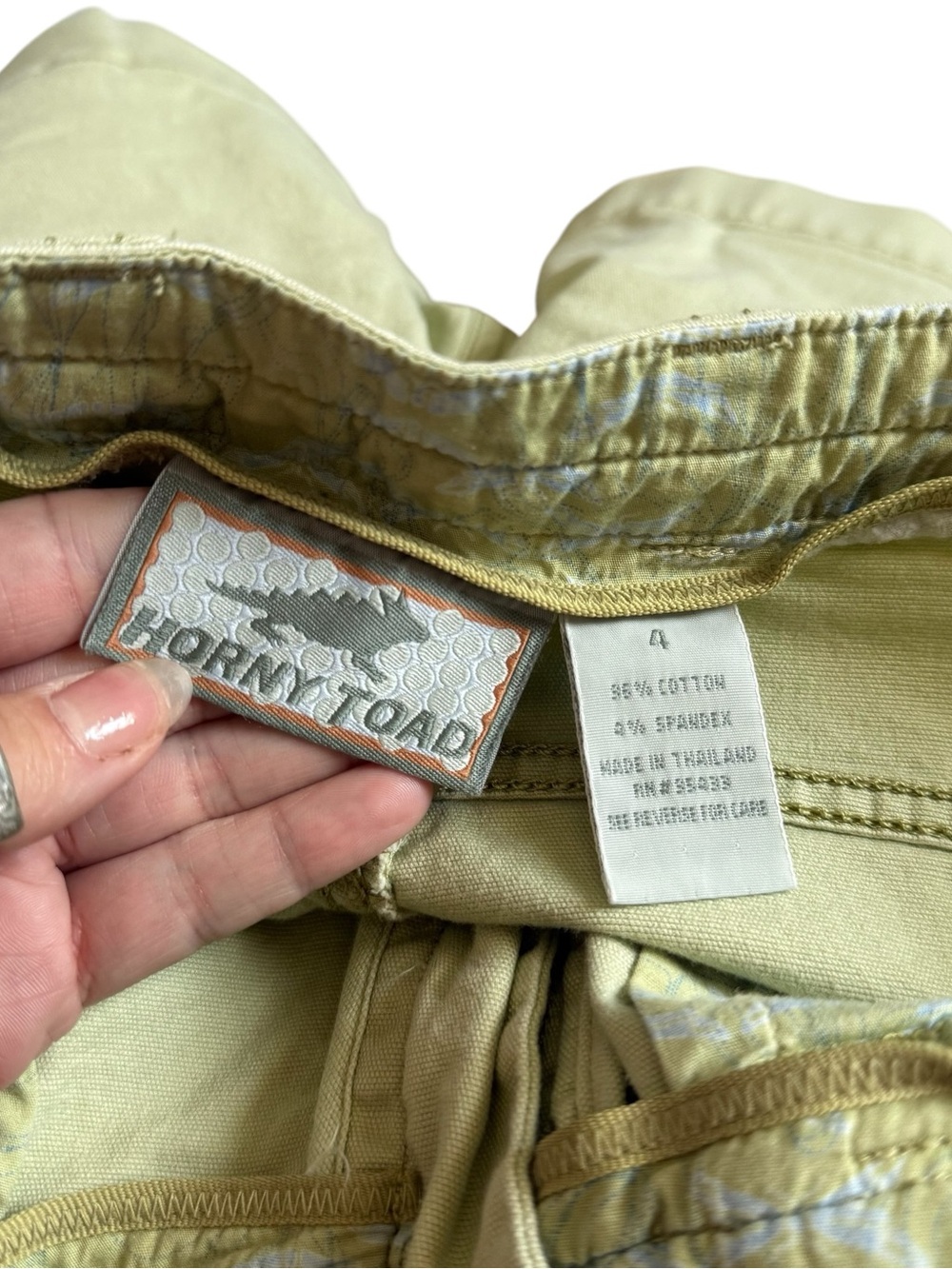 🦎 Vintage Horny Toad Pale Sage Green Hiking Chino Shorts 🦎 - Picture 2 of 7